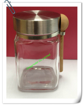 glass jar with metal lid