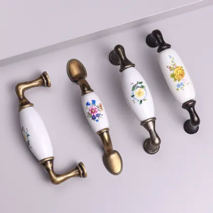 White ceramic drawer knobs door knobs