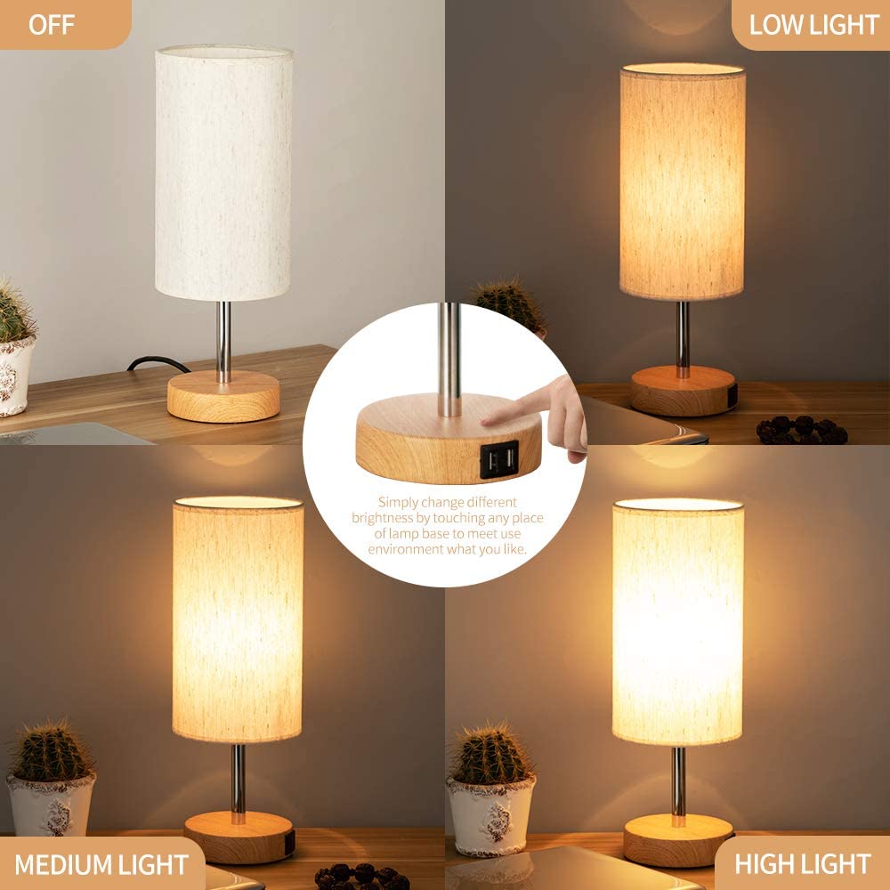 T001A Grain base touch table lamp USB port (4)