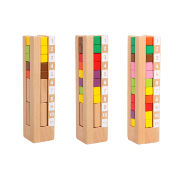 Montessori Preschool Learning: Πύργος εκπαίδευσης εγκεφάλου, ξύλινο εκπαιδευτικό παζλ και δομικά στοιχεία για γνωστική ανάπτυξη