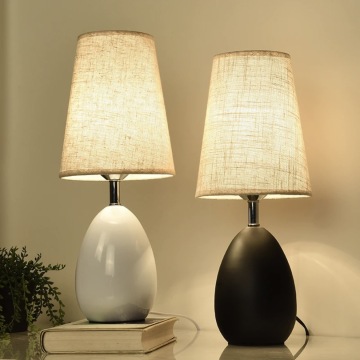 Jylightign Modern Black Ceramic Retro LED -Nachttischlampe