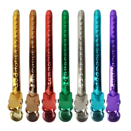 Luxury Pom Pom Rhinestone Metal Hair Snap Clips - Curly Blonde Brand Hair Accessories Set