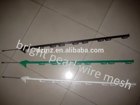 Plastic picket fence post with steel stakes especially for electric fencing