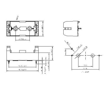 Batterilhållare för CR123A SMT