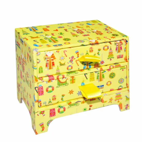 Put Christmas Gift Paper Box Package with Ribbion