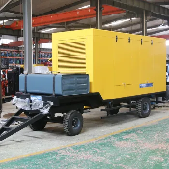 Yuchai 400kw diesel generator set mobile silent trailer unit common power supply for highway construction