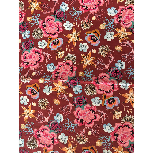 Marine Plants Rayon Poplin 45S Light Printing Fabric