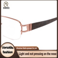 Armações ópticas femininas retangulares de metal elegante