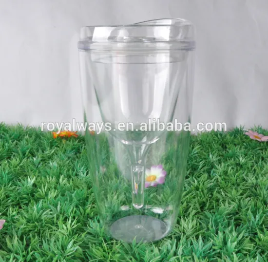 bpa free Insulated plastic 10oz Wine Glass Tumbler ,Beer Wine Tumbler Adult Sippy Cup,Acrylic double wall red wine tumbler