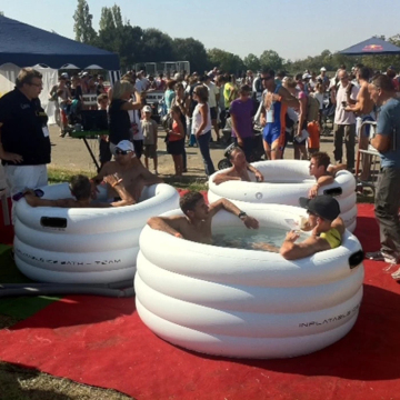 Inflatable Portable Round 4-Layer Large White Sports Fitness Ice Bath Tub 160x64cm