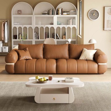 Soft Puff Design 2-Seater Fabric Sofa