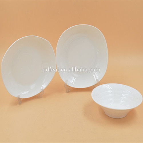 White plain ceramic plates dinnerware sets