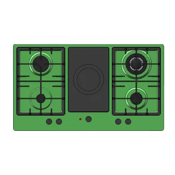 Built-in 5-Burner Hybrid Gas and Electric Ceramic Cooker