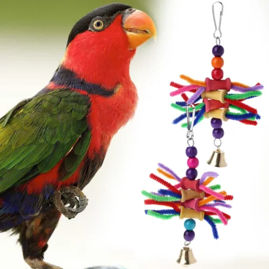 Parrot Chew Toys Multicolor Bird Parrot Bite String Toys Swing Cage Accessories Climb Chew Toys