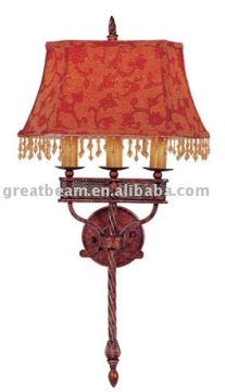 Antique decorative Wall Lamp with Fabric Shade D4179