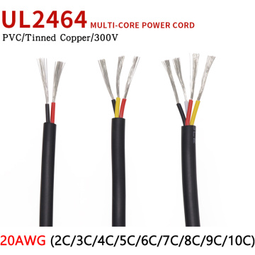 1M 20AWG UL2464 Sheathed Wire Cable Channel Audio Line 2 3 4 5 6 7 8 9 10 Cores Insulated Soft Copper Cable Signal Control Wire