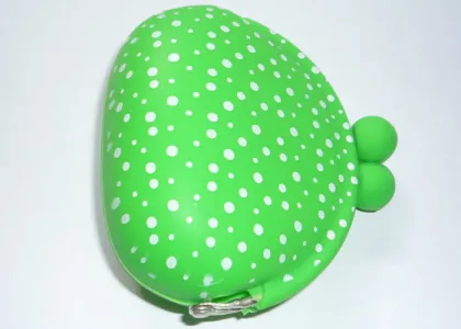 Turquoise Polka Dots Coin Wallet And Coin Purse And Money Bag Silicone Promotional Gift