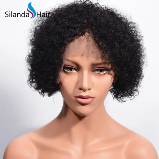 Curly #1B Lace Front Wigs Brazilian Remy Human Hair Wig