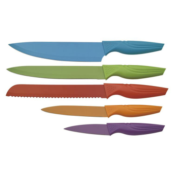 Color PP handle knife with coated blade