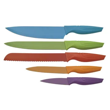 Color PP handle knife with coated blade