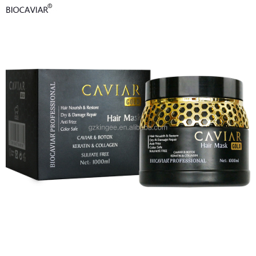 BIO Gold Caviar Hair Mask - Anti Hair Loss, Color Safe, Anti Frizz, Enhance Shine, Sulfate-free, Paraben-free, 1000ml