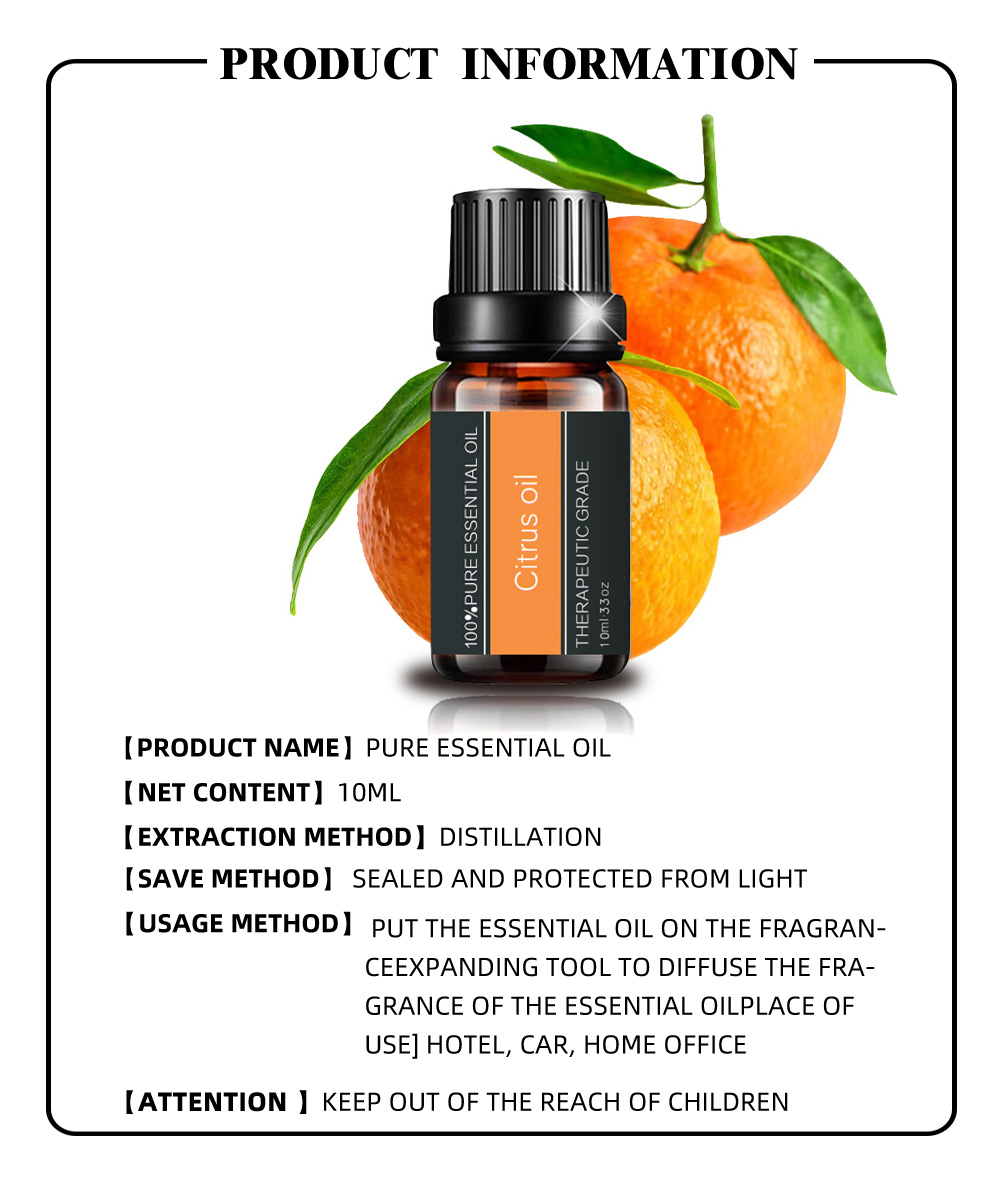 Aceite esencial de naranja dulce Custom 100% Pure Natural Citrus