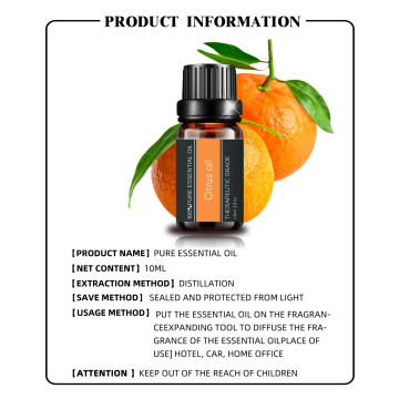 Aceite esencial de naranja dulce Custom 100% Pure Natural Citrus