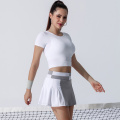 Hoge taille geplooide rok en top tennisset