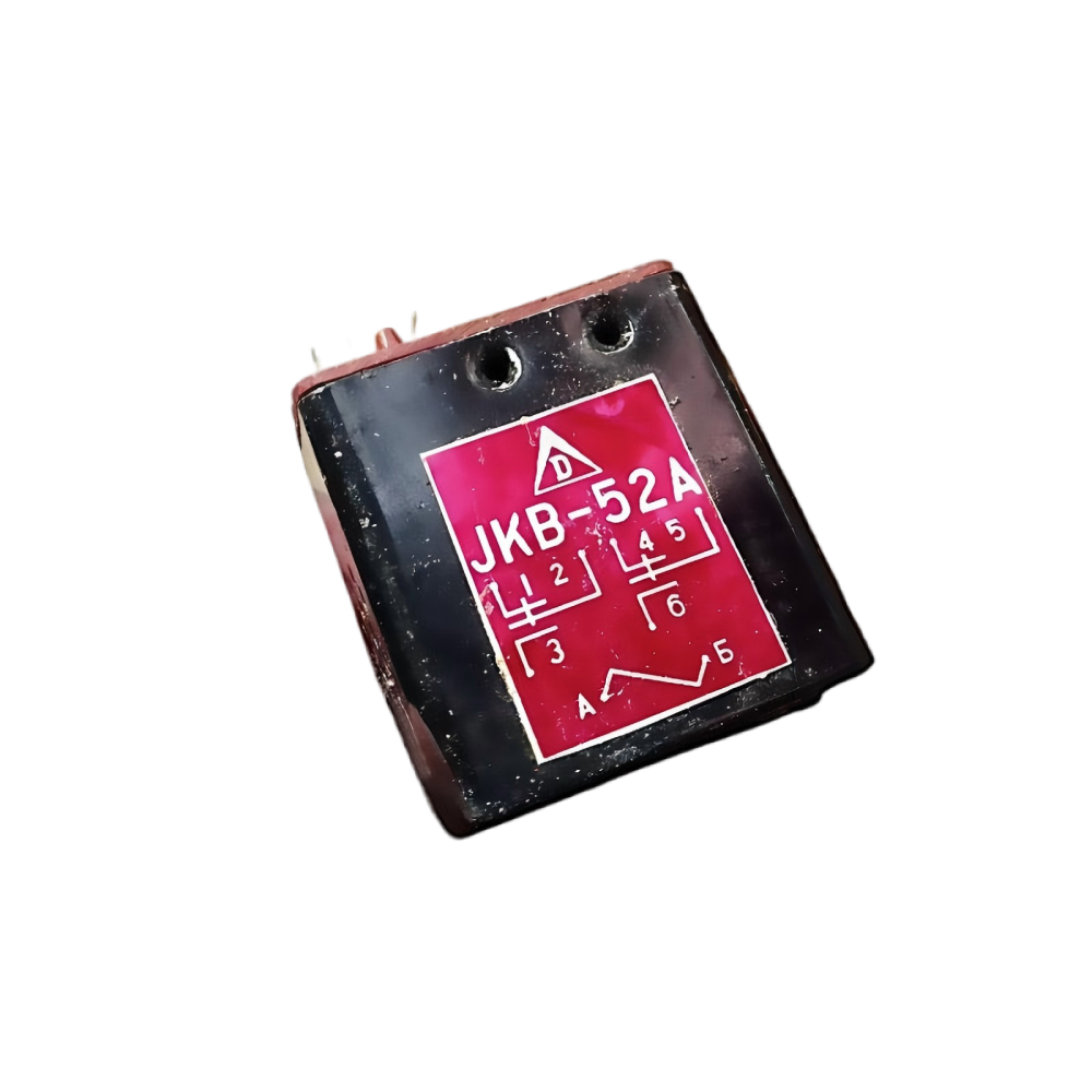 Hermetically sealed metal casing of the JKB-52A relay, showcasing its robust, environmentally sealed design.