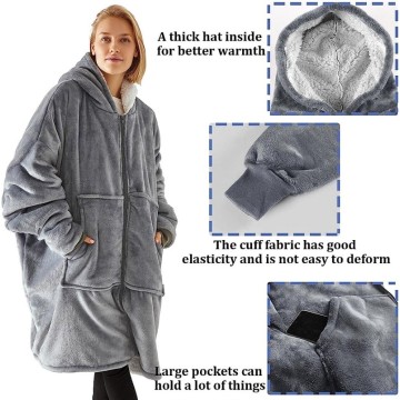 Hooded Fleece Blanket Sweatshirt Hooded Blanket hoodie Sherpa Manufactory