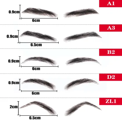 Dark Brown Men's Eyebrows wigs HUman hair 100% Hand Made Human Hair False Eyebrows Extensions