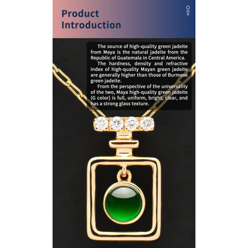 Parfümflaschenform Jadeit -Anhänger Halskette