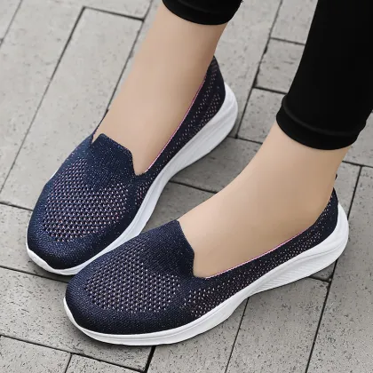 Winter Walking Shoes: Old Man's & Mother's Breathable Hollow Sneakers