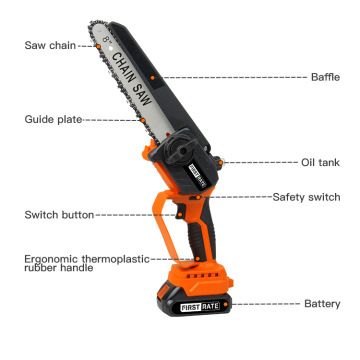 Cordless 8 Inch Chain Saw for Outdoor Gardening