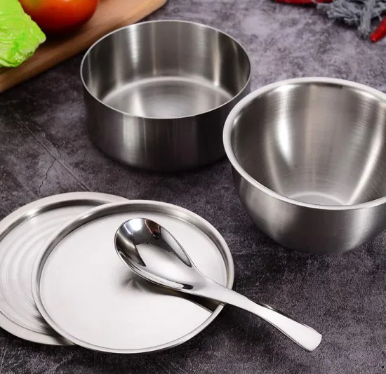 New Stainless-Steel Bowl With Dust Cover