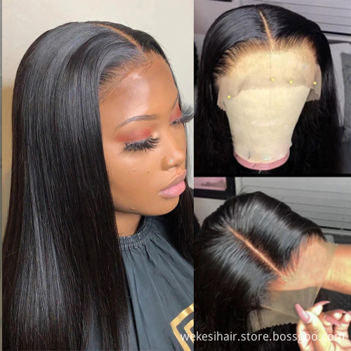 Drop Shipping13X6 hd Transparent Swiss Lace Wig,Straight Long Lace Remy Human Hair Wig,Natural Closure Lace Front Human Hair Wig