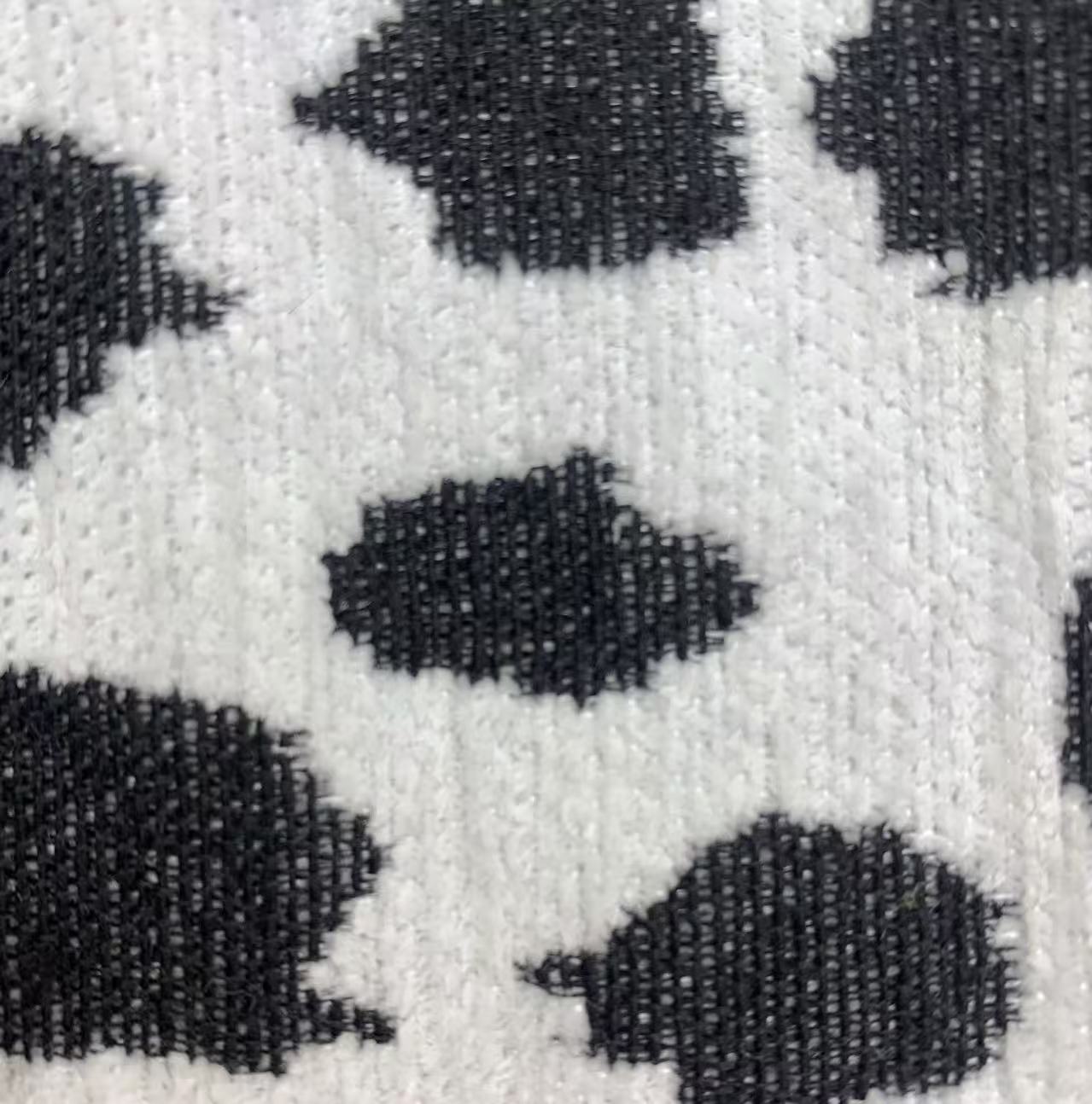 MultiPatterned Contrasting Color Chenille Fabric