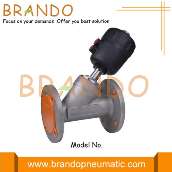 2'' DN50 PN16 Pneumatic Flanged Angle Seat Valve