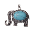 Colgante de elefante con piedras preciosas turquesa vintage