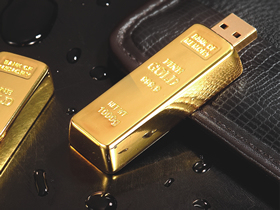 2013 China luxury Sliding golden usb flash drive with full memory