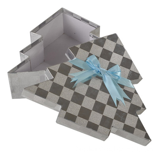 Print Christmas Tree Shape Chipboard Gift Box