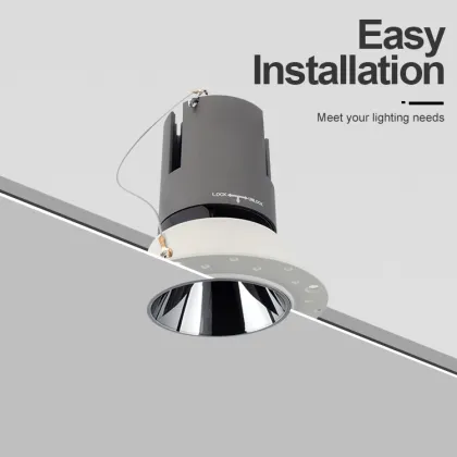 Aluminum Trimless COB LED Downlight for Seamless Ceilings