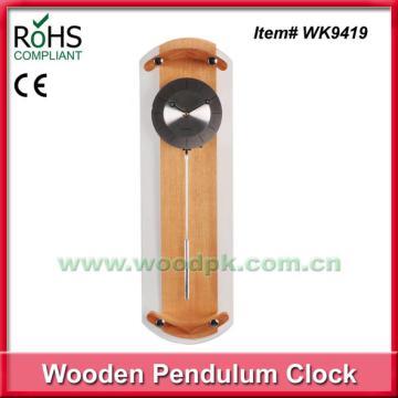 Novelty item metal dial clock wood and glass clock pendulum wall clock