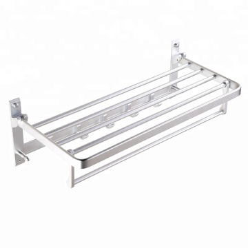 Economic Wall Hanging Bathroom Designs: Aluminum Shelf with Towel Rack and Hooks