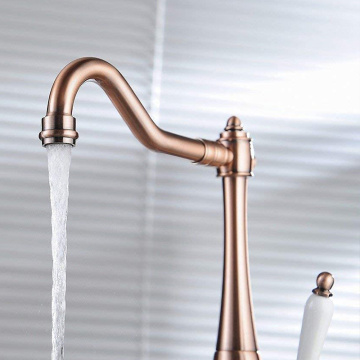 Faucet dapur unik antik rose gold brass tap