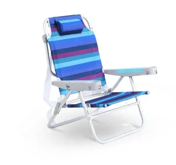 Adjustable 5-Position Reclining Portable Aluminum Folding Beach Chair