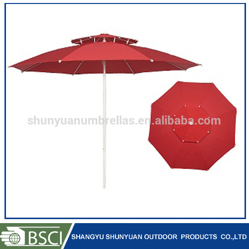 High quality strong ployester windproof umbrella special design double layers umbrella