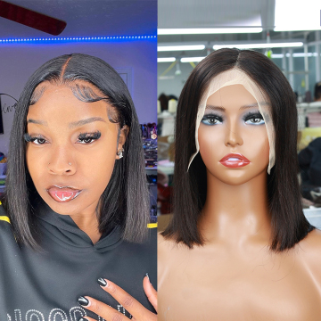 Affordable Cheap Price Peruvian Bob wigs 13*4 Lace Front Human Hair Short Bob Wig, 150% Density Lace Front Bob Human Hair Wigs