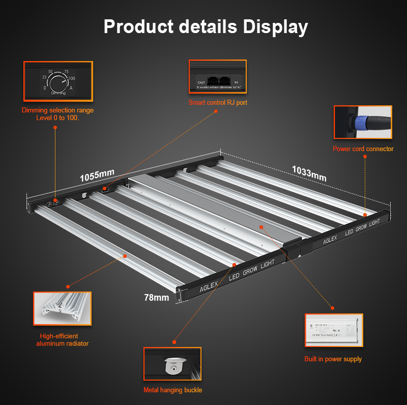 Spektrum penuh profesional 1000W dipimpin tumbuh lampu