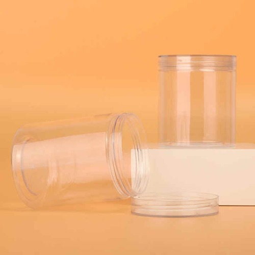 Clear food plastic jar with easy open lid